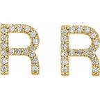 Accented Initial Stud Earrings