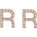 Accented Initial Stud Earrings