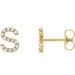Accented Initial Stud Earrings