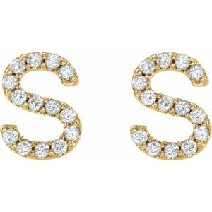 Accented Initial Stud Earrings