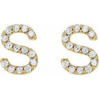 Accented Initial Stud Earrings