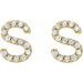 Accented Initial Stud Earrings