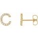 Accented Initial Stud Earrings