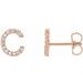 Accented Initial Stud Earrings