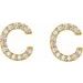 Accented Initial Stud Earrings