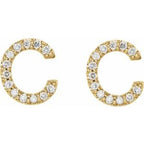 Accented Initial Stud Earrings