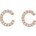 Accented Initial Stud Earrings