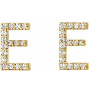 Accented Initial Stud Earrings