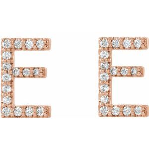 Accented Initial Stud Earrings