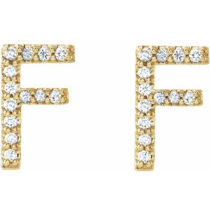 Accented Initial Stud Earrings