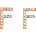 Accented Initial Stud Earrings