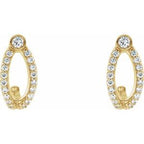 Accented J-Hoop Earrings