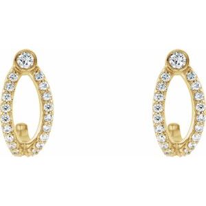 Accented J-Hoop Earrings
