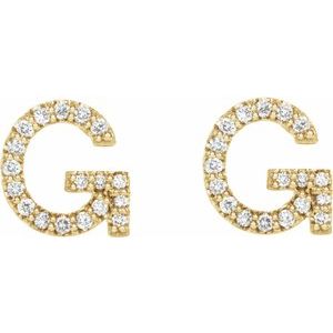 Accented Initial Stud Earrings