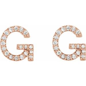 Accented Initial Stud Earrings