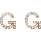Accented Initial Stud Earrings