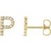 Accented Initial Stud Earrings