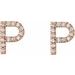 Accented Initial Stud Earrings