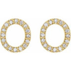 Accented Initial Stud Earrings