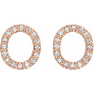 Accented Initial Stud Earrings