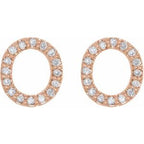 Accented Initial Stud Earrings