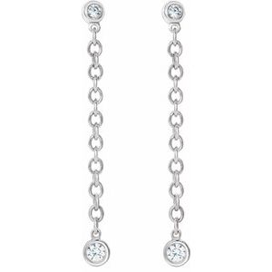 Bezel-Set Chain Earrings