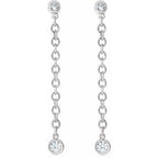 Bezel-Set Chain Earrings