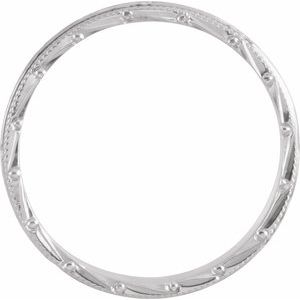 Hand-Engraved Milgrain Stepped-Edge Sculptural Half Round Band