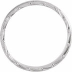 Hand-Engraved Milgrain Stepped-Edge Sculptural Half Round Band