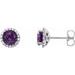 Round 4-Prong Halo-Style Earrings