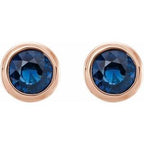 Round Bezel-Set Birthstone Stud Earrings