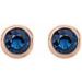 Round Bezel-Set Birthstone Stud Earrings