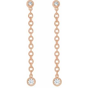 Bezel-Set Chain Earrings