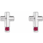 Accented Cross Earrings