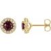 Round 4-Prong Halo-Style Earrings