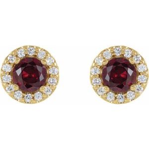 Round 4-Prong Halo-Style Earrings