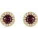 Round 4-Prong Halo-Style Earrings
