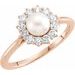Halo-Style Pearl Ring