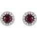 Round 4-Prong Halo-Style Earrings