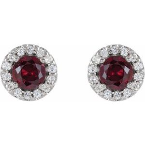 Round 4-Prong Halo-Style Earrings
