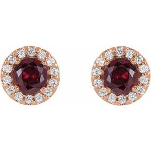 Round 4-Prong Halo-Style Earrings