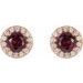 Round 4-Prong Halo-Style Earrings