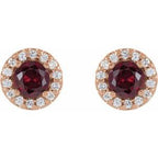 Round 4-Prong Halo-Style Earrings