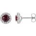 Round 4-Prong Halo-Style Earrings