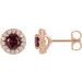 Round 4-Prong Halo-Style Earrings