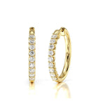 Diamond Hoop Earrings - 14K Yellow Gold image