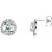 Round 4-Prong Halo-Style Earrings
