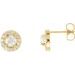 Round 4-Prong Halo-Style Earrings