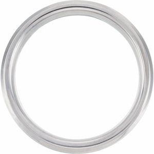 Grooved Blue Enamel Inlay Comfort-Fit Band
