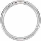 Grooved Blue Enamel Inlay Comfort-Fit Band